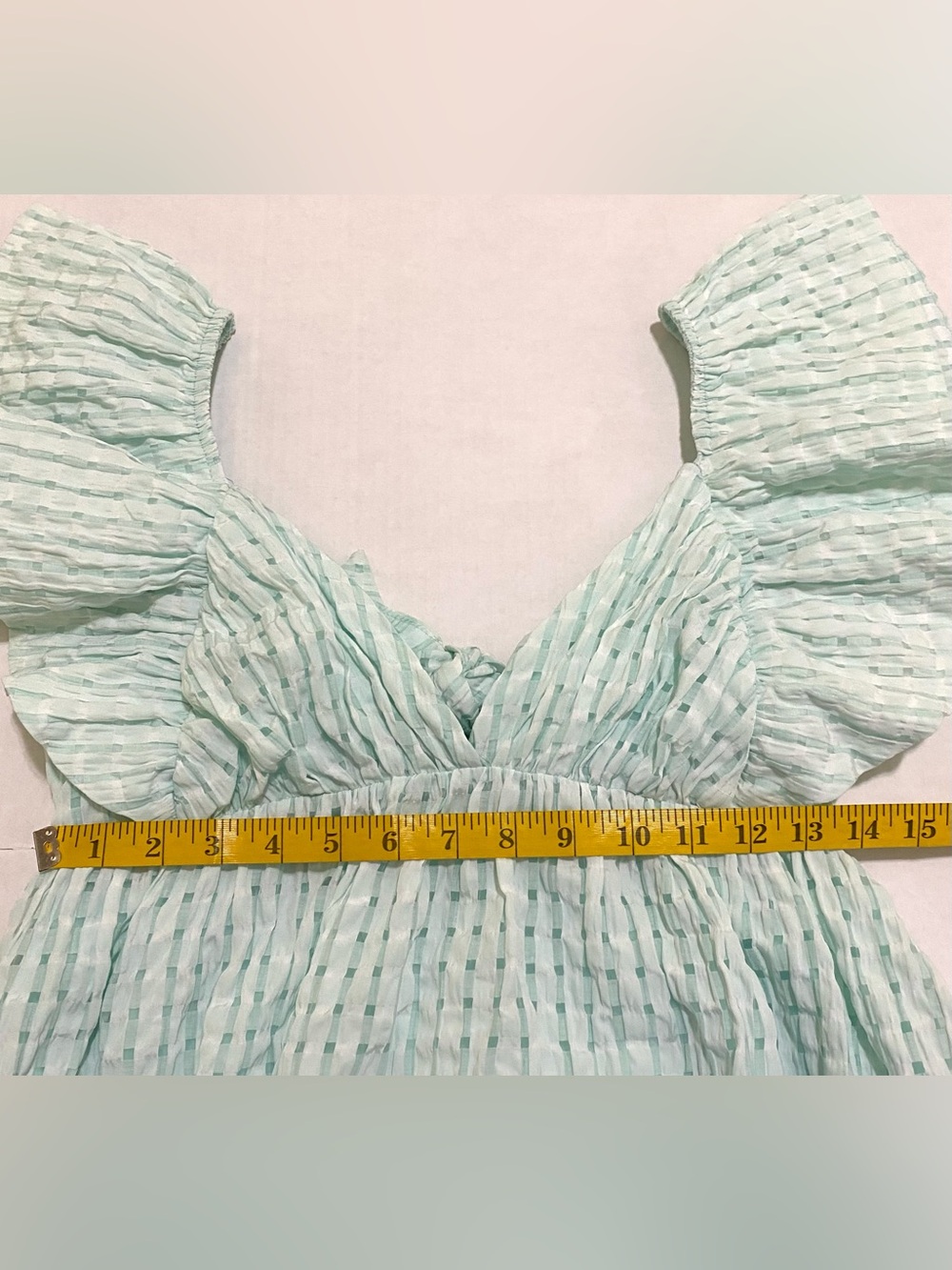 Day+Moon Womens M Mint Green Ruffle Dress Boho Summer Coastal Preppy Cottagecore - Picture 10 of 15